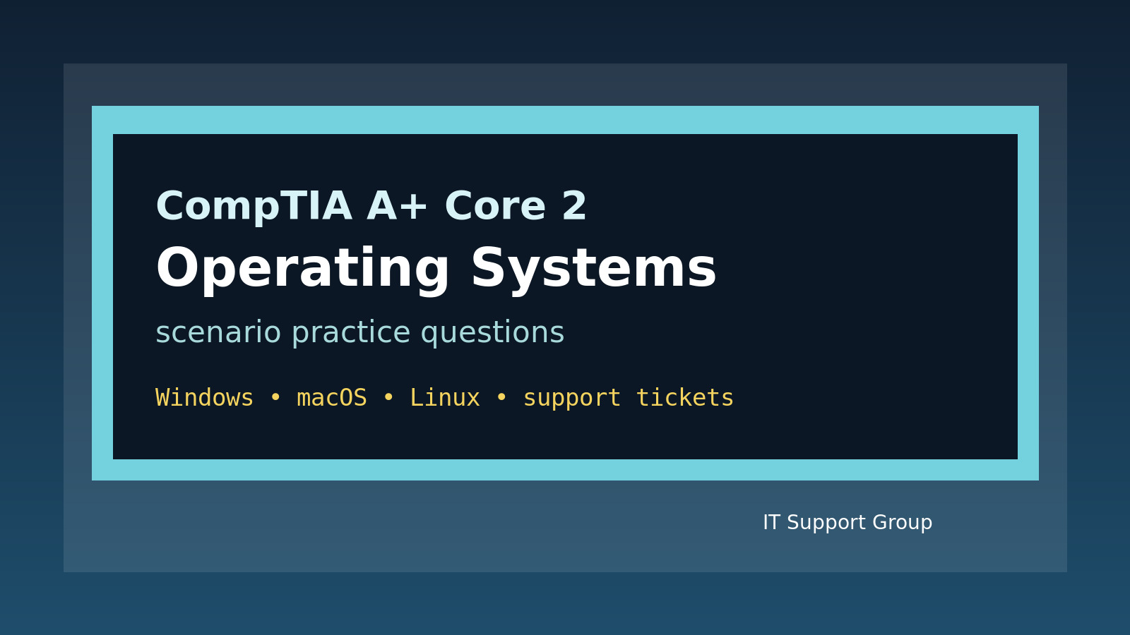 A+ Operating Systems Practice Questions