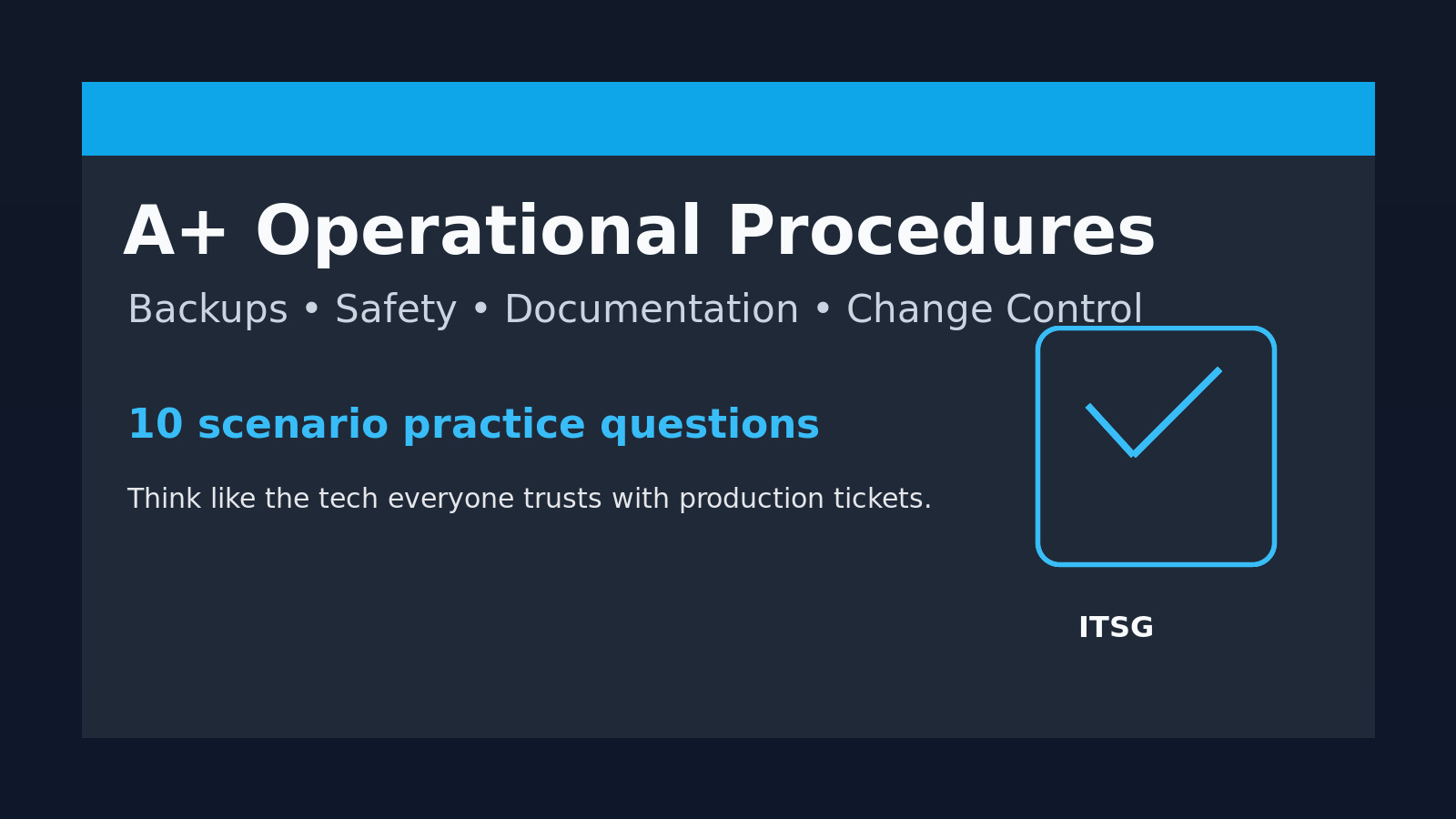 A+ Operational Procedures Practice Questions