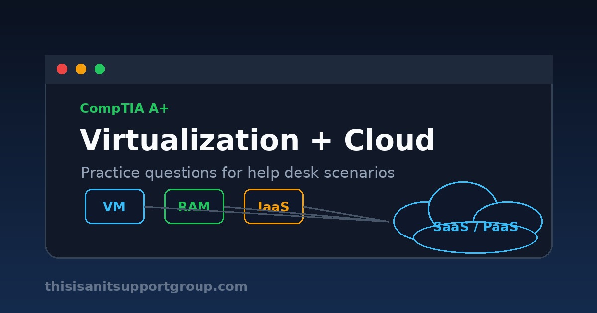A+ Virtualization and Cloud Practice Questions