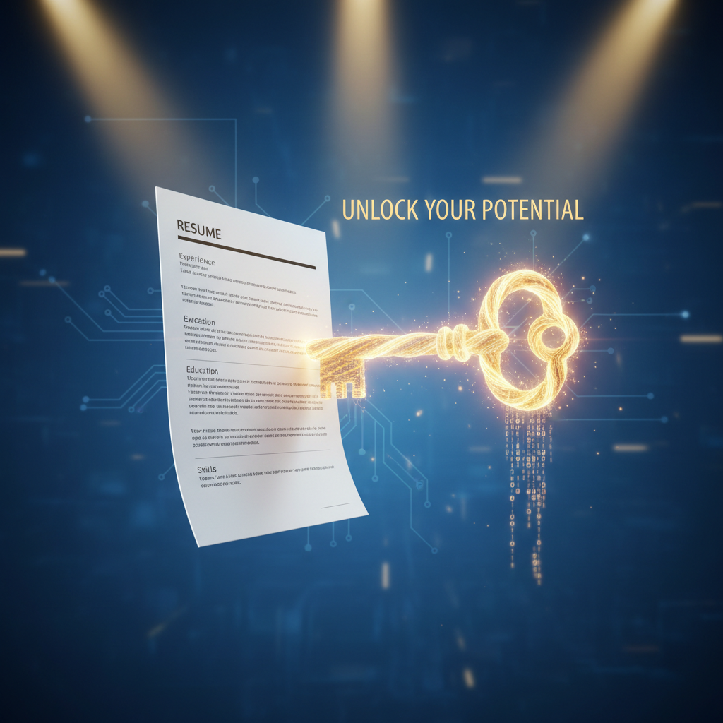 Resume document transforming into a golden key representing access to system administrator job opportunities